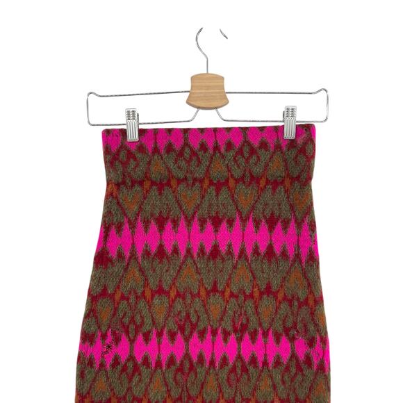 Rhode Sweater Skirt Knit Fair Isle Long Midi Length Red Pink Green Size Small - Picture 7 of 10